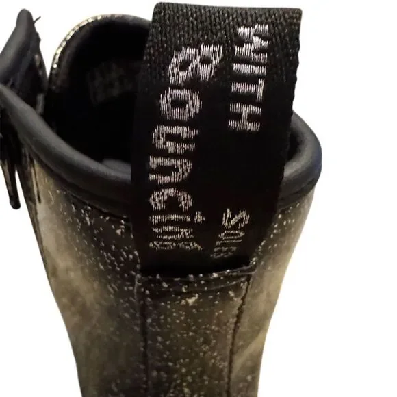 Dr. Martens 1460 Youth Cosmic Glitter Boots Black Size 6 Kids Big Girls - Picture 6 of 10